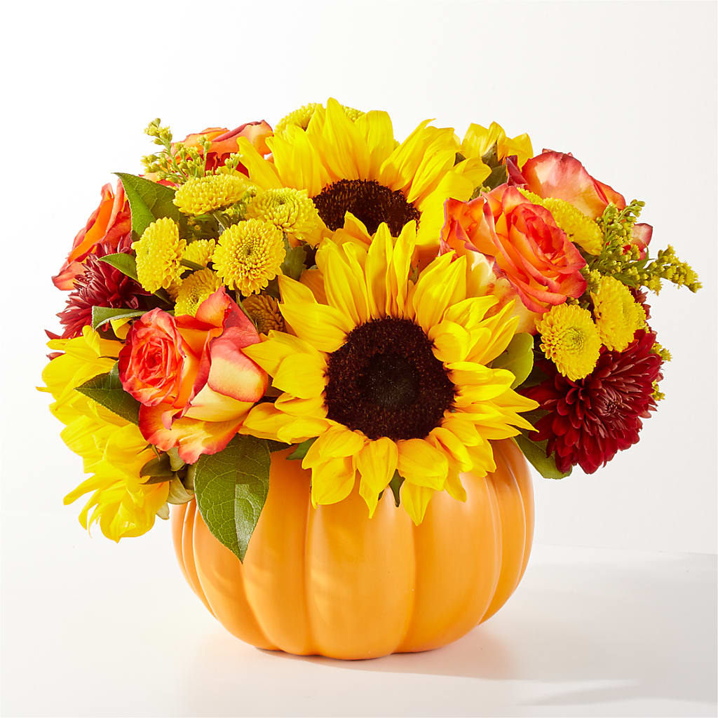 Golden Gourd Pumpkin Bouquet – SHASTA DAISY'S FLORIST & BOUTIQUE, Mobile AL