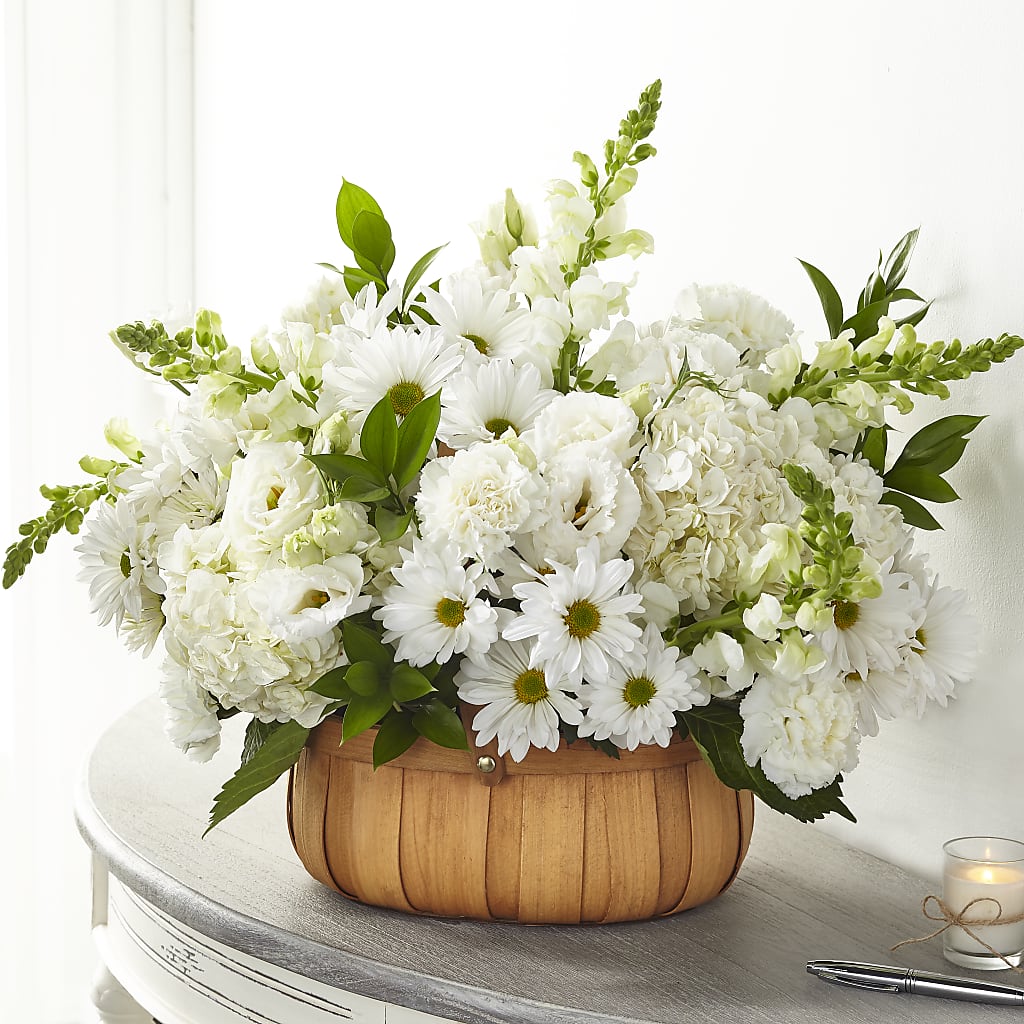 Pure Ivory Basket – SHASTA DAISY'S FLORIST & BOUTIQUE, Mobile AL
