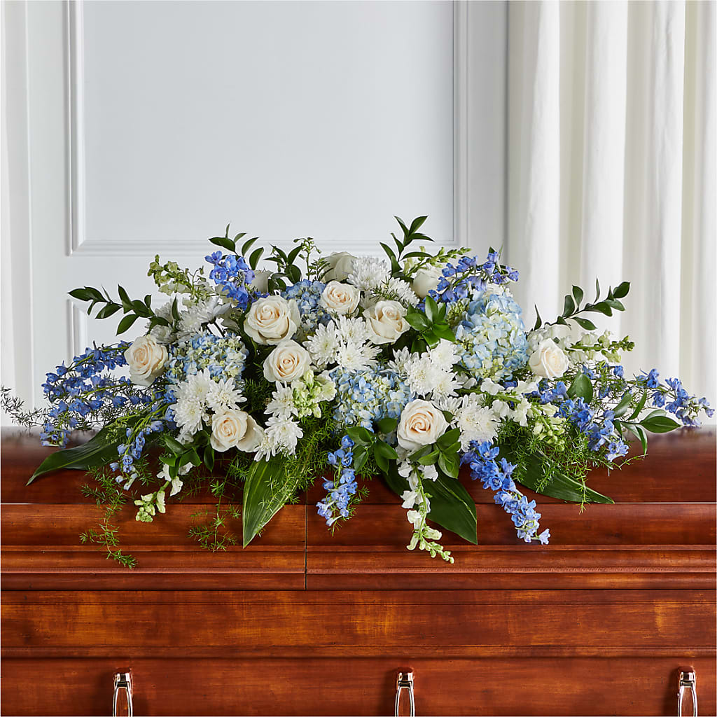 Timeless Essence Casket Spray – SHASTA DAISY'S FLORIST & BOUTIQUE, Mobile AL
