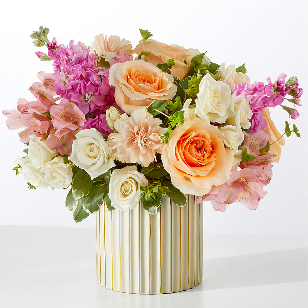 Paradise Bouquet with Ivory Vase – SHASTA DAISY'S FLORIST & BOUTIQUE, Mobile AL