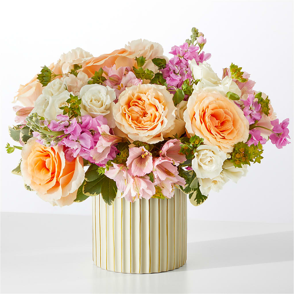 Paradise Bouquet with Ivory Vase – SHASTA DAISY'S FLORIST & BOUTIQUE, Mobile AL