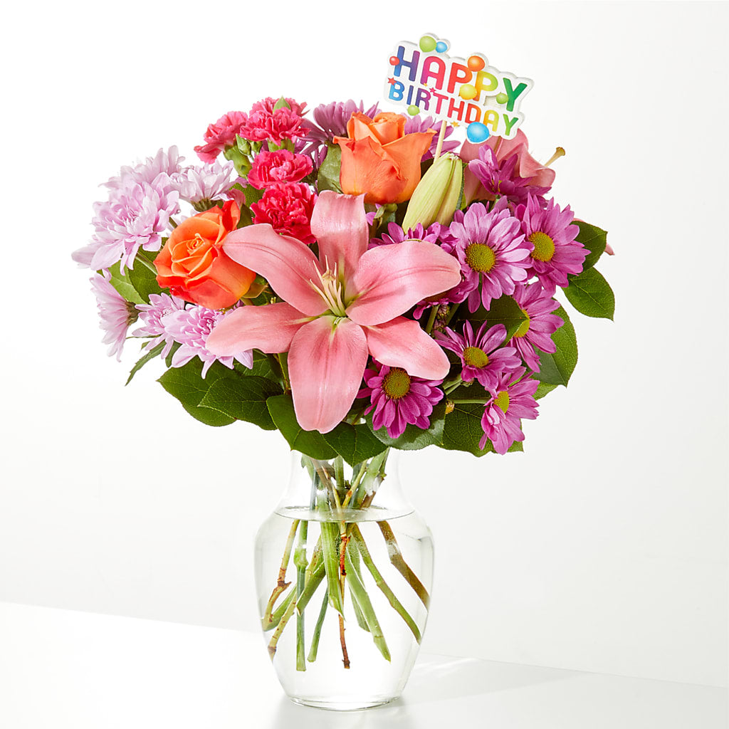 One and Only Bouquet & Happy Birthday Topper – SHASTA DAISY'S FLORIST & BOUTIQUE, Mobile AL