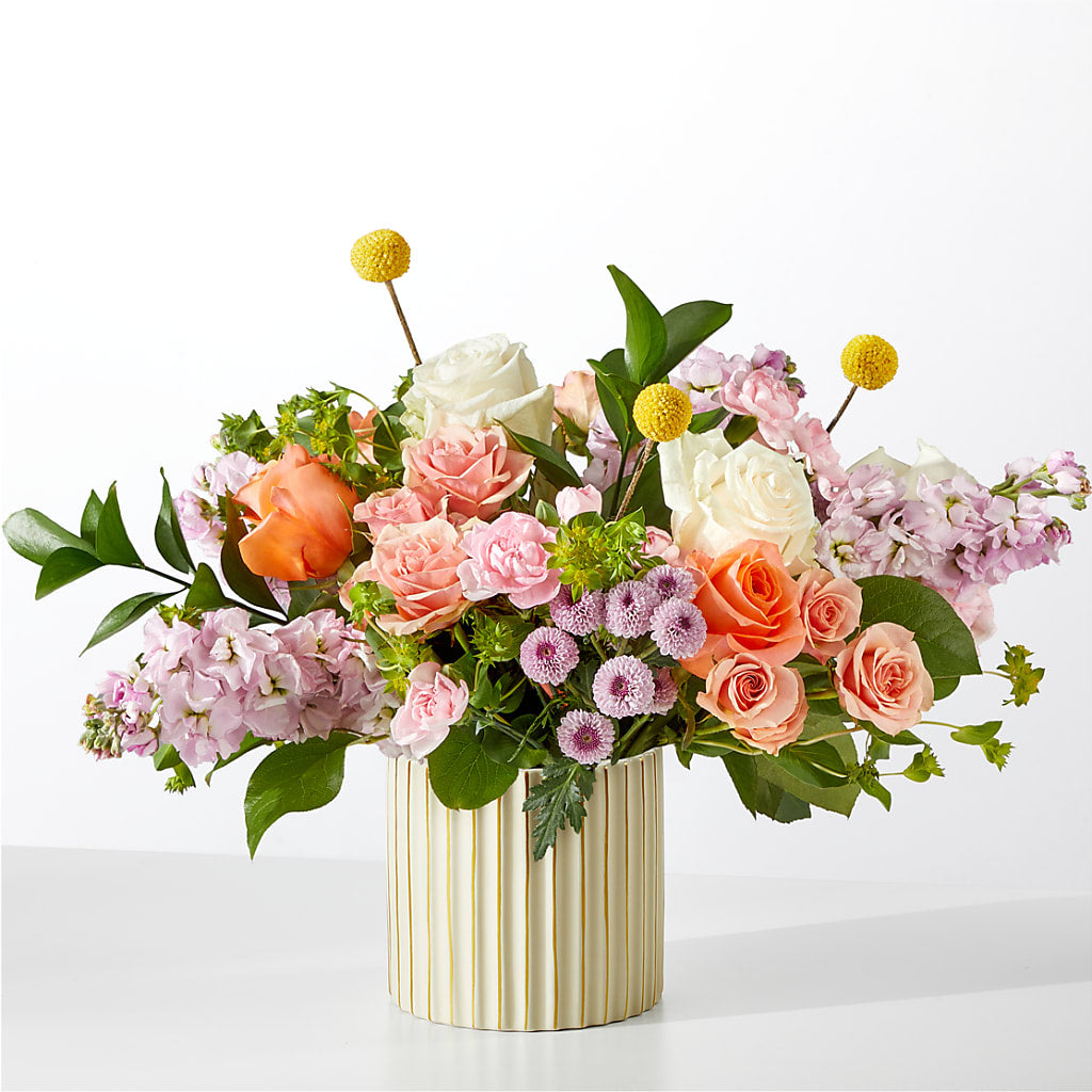 French Market Bouquet with Ivory Vase – SHASTA DAISY'S FLORIST & BOUTIQUE, Mobile AL