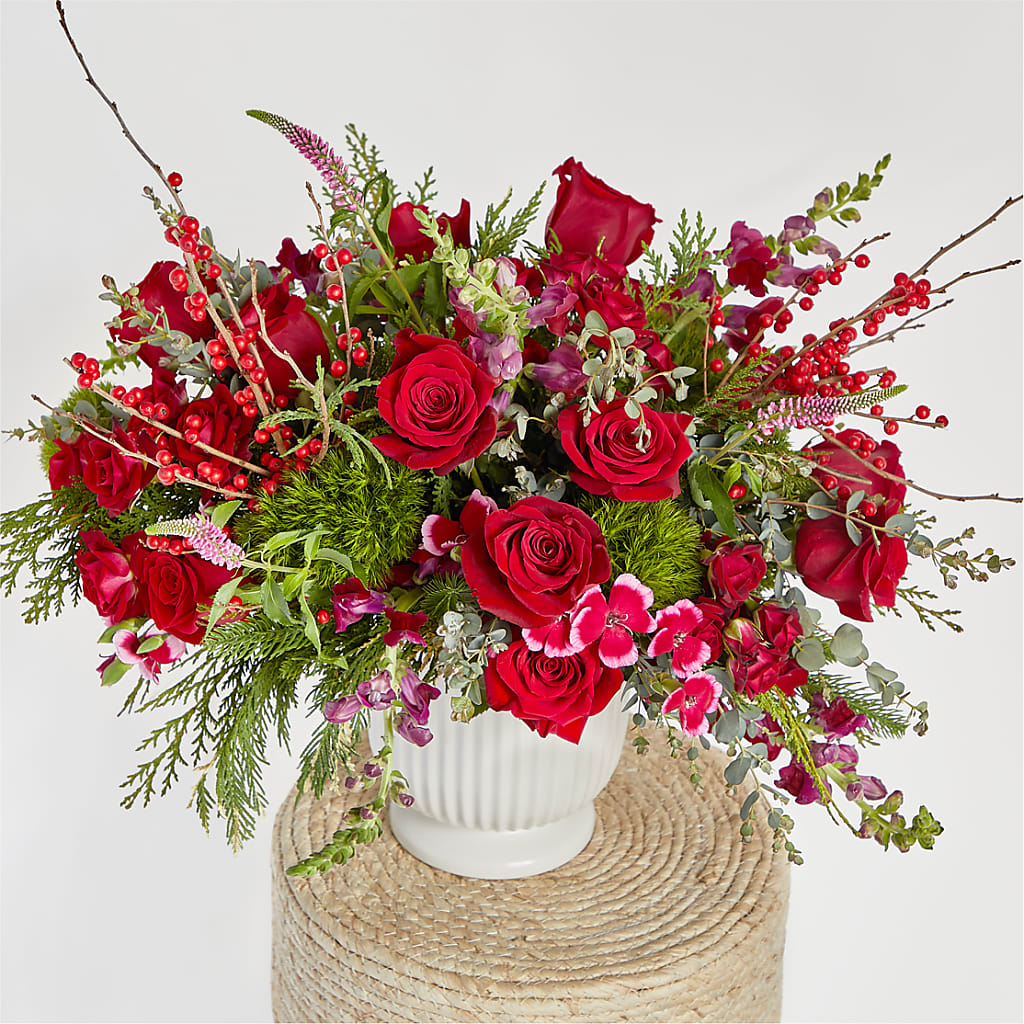 Big Red Bow Bouquet – SHASTA DAISY'S FLORIST & BOUTIQUE, Mobile AL
