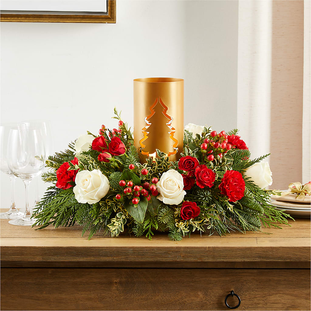 December Dreams Centerpiece – SHASTA DAISY'S FLORIST & BOUTIQUE, Mobile AL
