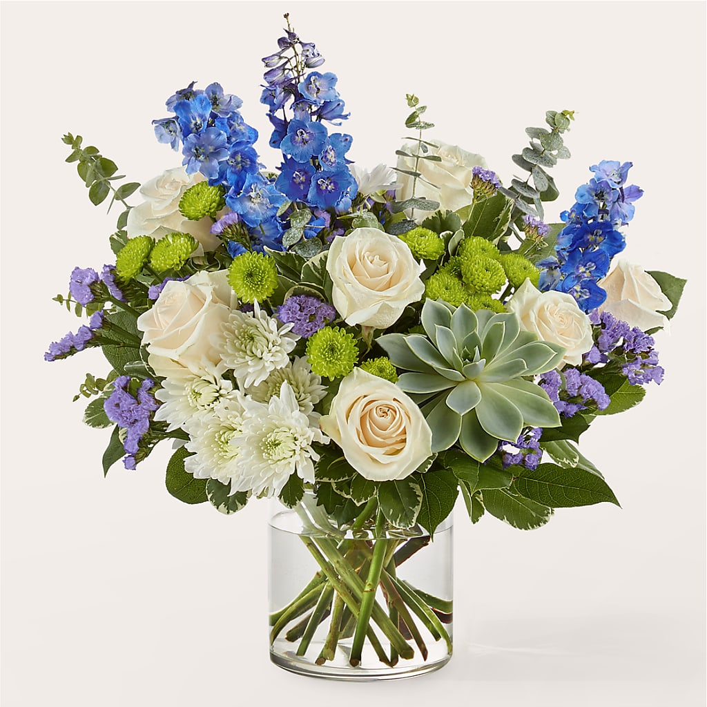 Cerulean Waves Bouquet – SHASTA DAISY'S FLORIST & BOUTIQUE, Mobile AL