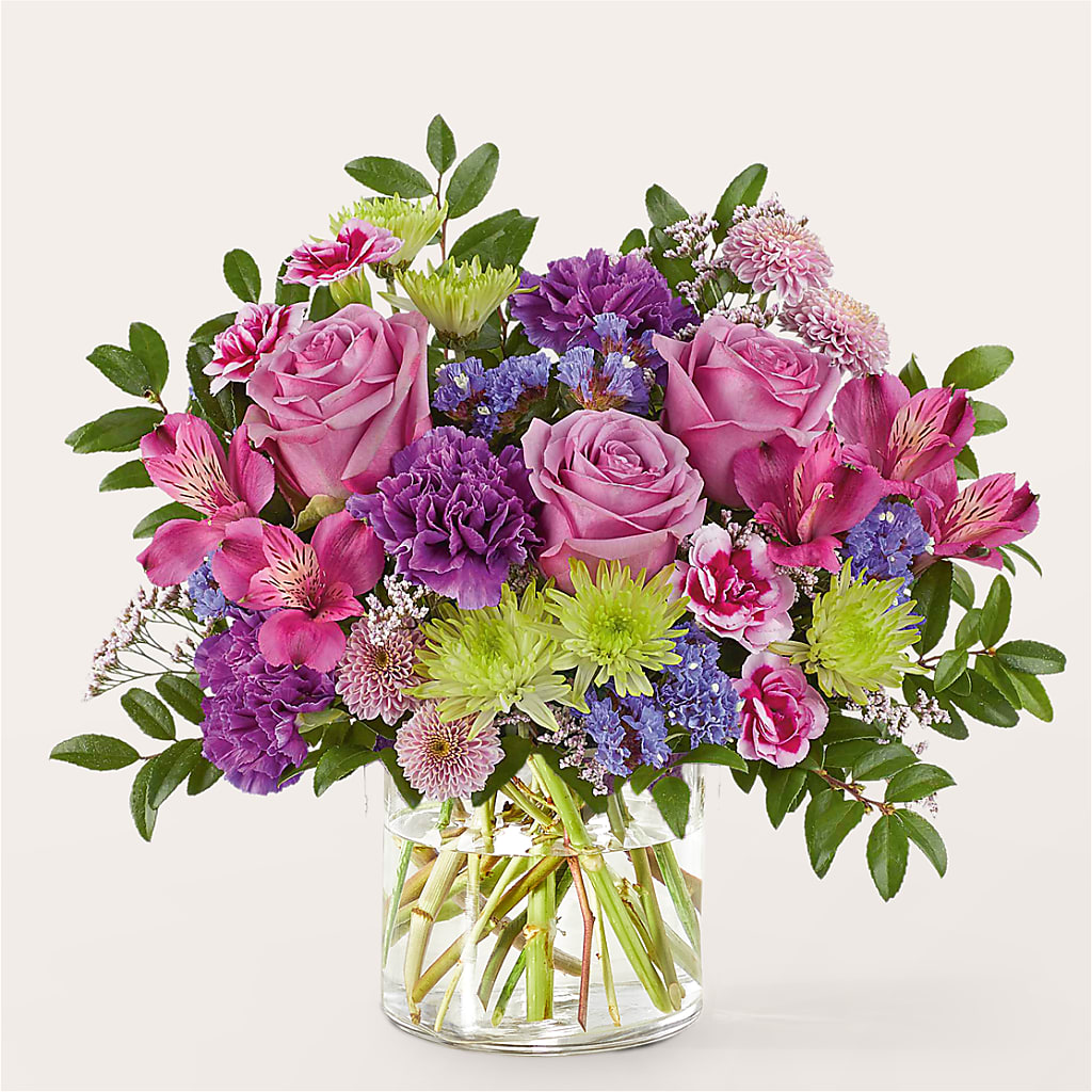 Glass Half Full Bouquet – SHASTA DAISY'S FLORIST & BOUTIQUE, Mobile AL