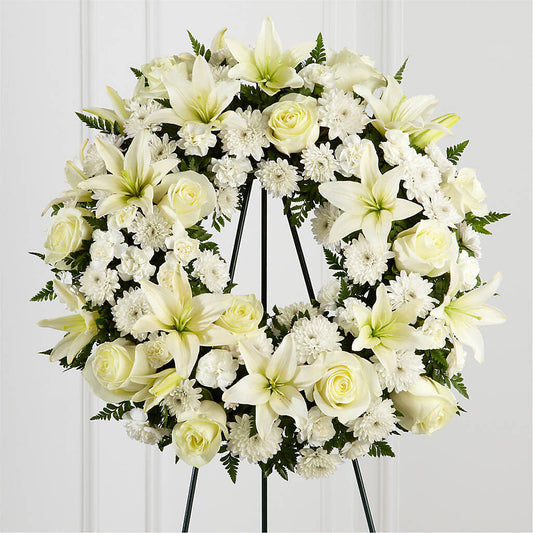Treasured Tribute Wreath – SHASTA DAISY'S FLORIST & BOUTIQUE, Mobile AL