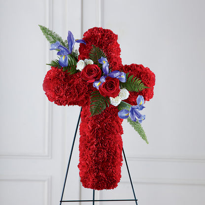 Faithful Hero Floral Cross – SHASTA DAISY'S FLORIST & BOUTIQUE, Mobile AL