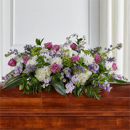 Meadows of Serenity Casket Spray – SHASTA DAISY'S FLORIST & BOUTIQUE, Mobile AL