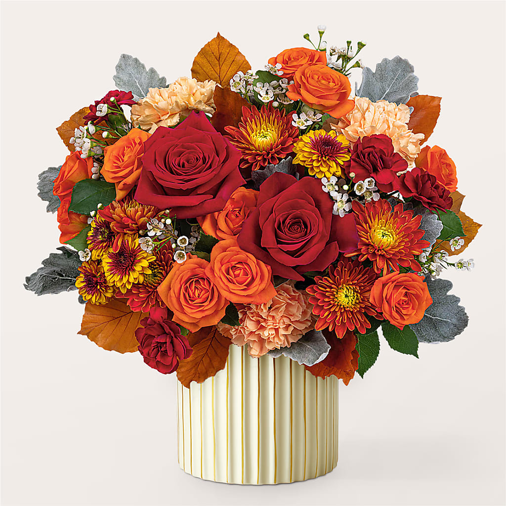 Merlot Bouquet with Ivory Vase – SHASTA DAISY'S FLORIST & BOUTIQUE, Mobile AL